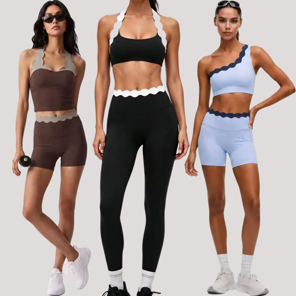 Women 2‑Piece Yoga Outfit Two‑ - Lace Bralette Set ulasan dan harga